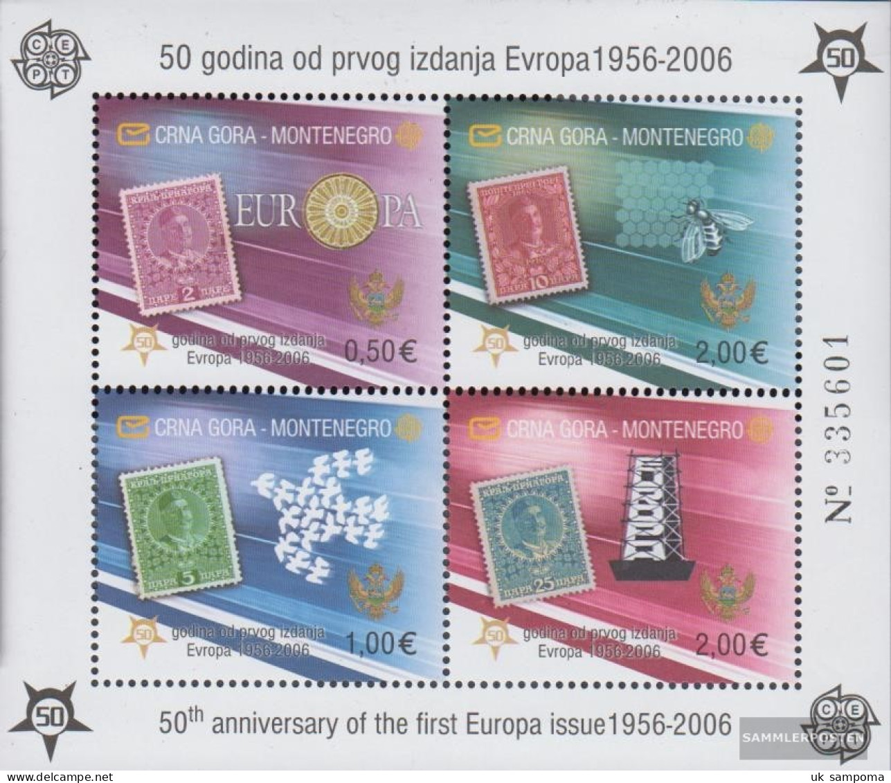 Montenegro Block2a (complete Issue) Unmounted Mint / Never Hinged 2006 50 Years Europe Trade - Montenegro