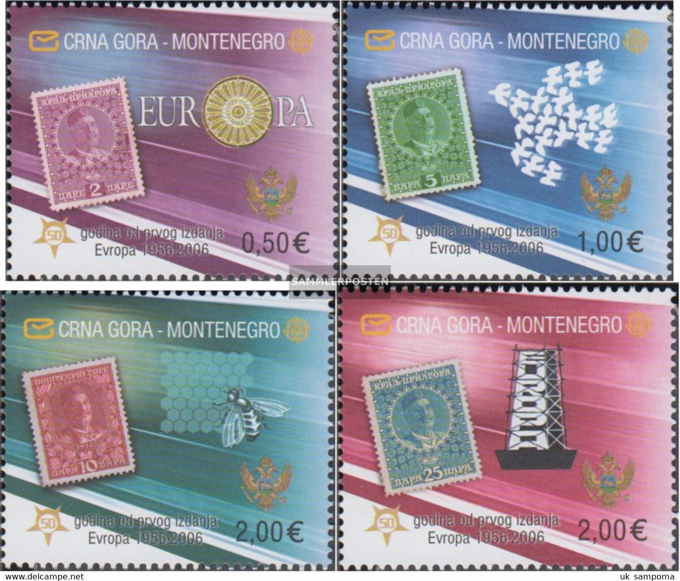 Montenegro 108II-111II (complete Issue) Unmounted Mint / Never Hinged 2006 50 Years Europe Trade - Montenegro