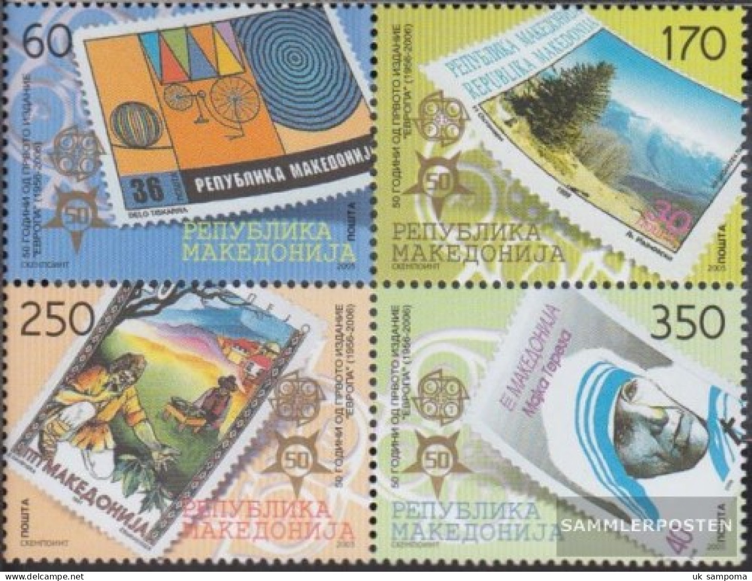 Makedonien 370-373 Block Of Four (complete Issue) Unmounted Mint / Never Hinged 2005 50 Years Europe Trade - North Macedonia