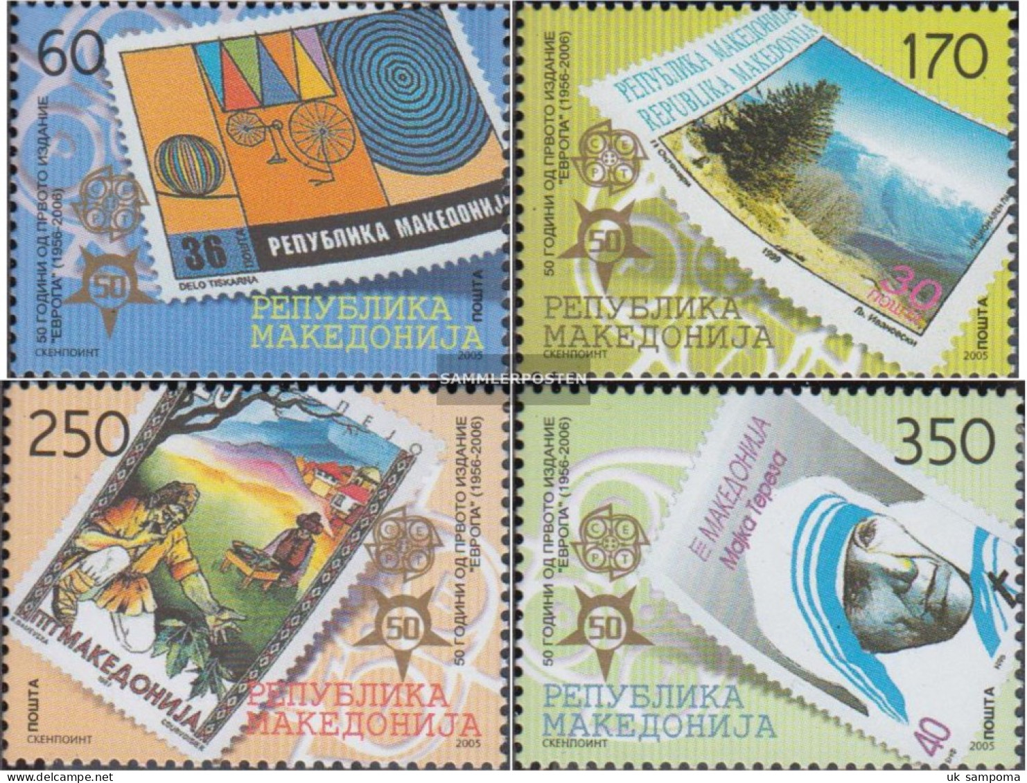 Makedonien 370-373 (complete Issue) Unmounted Mint / Never Hinged 2005 50 Years Europe Trade - North Macedonia