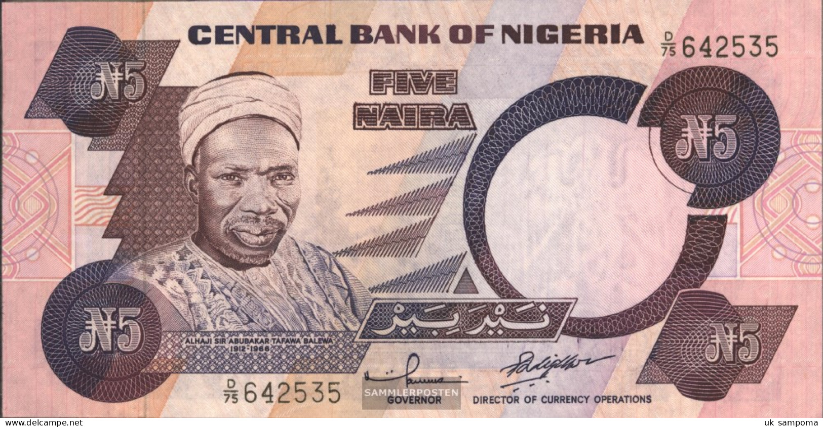 Nigeria Pick-number: 24f Uncirculated 2001 5 Naira - Nigeria