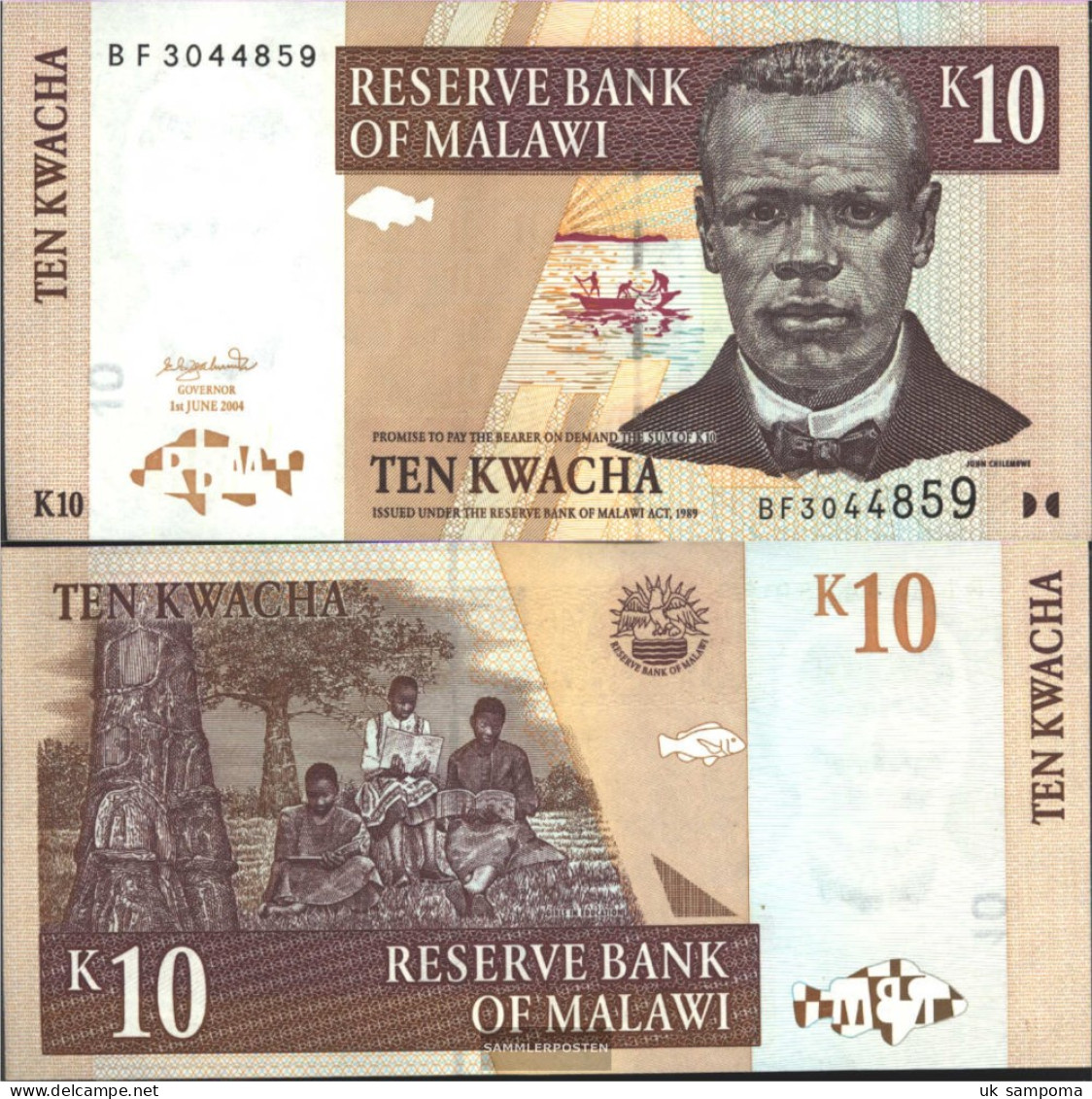 Malawi Pick-number: 51 Uncirculated 2004 10 Kwacha - Malawi
