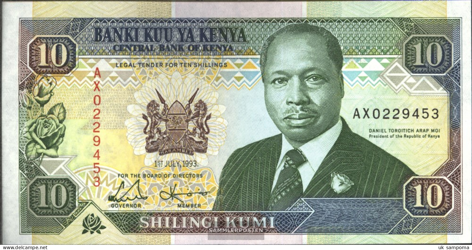 Kenya 24e Uncirculated 1993 10 Shillings - Kenya