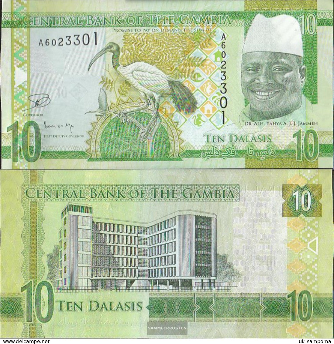 Gambia Pick-number: 32 Uncirculated 2015 10 Dalasis - Gambie