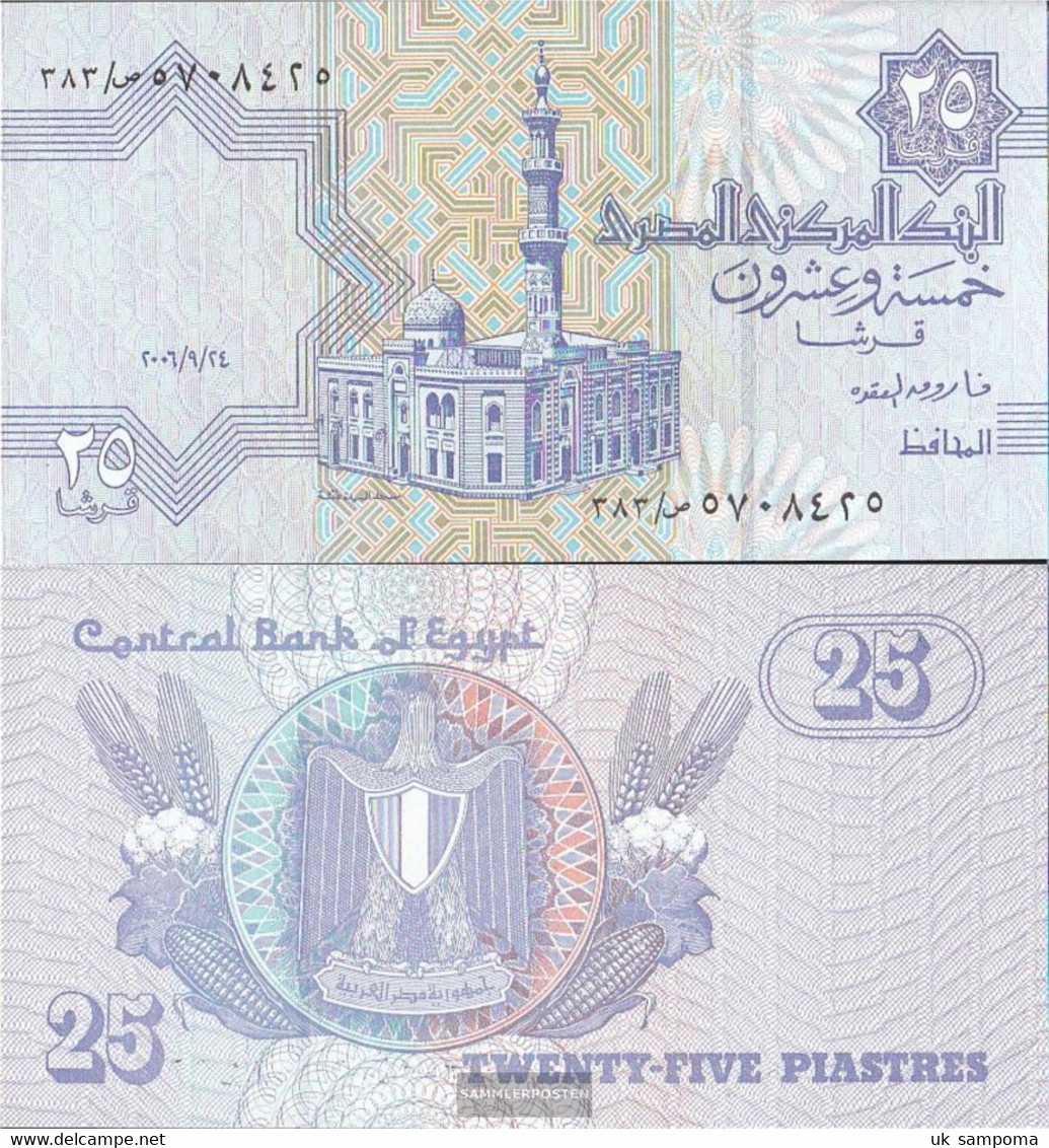 Egypt Pick-number: 57g, Signature 22 (24.9.2006) Uncirculated 2006 25 Piastres - Egypt