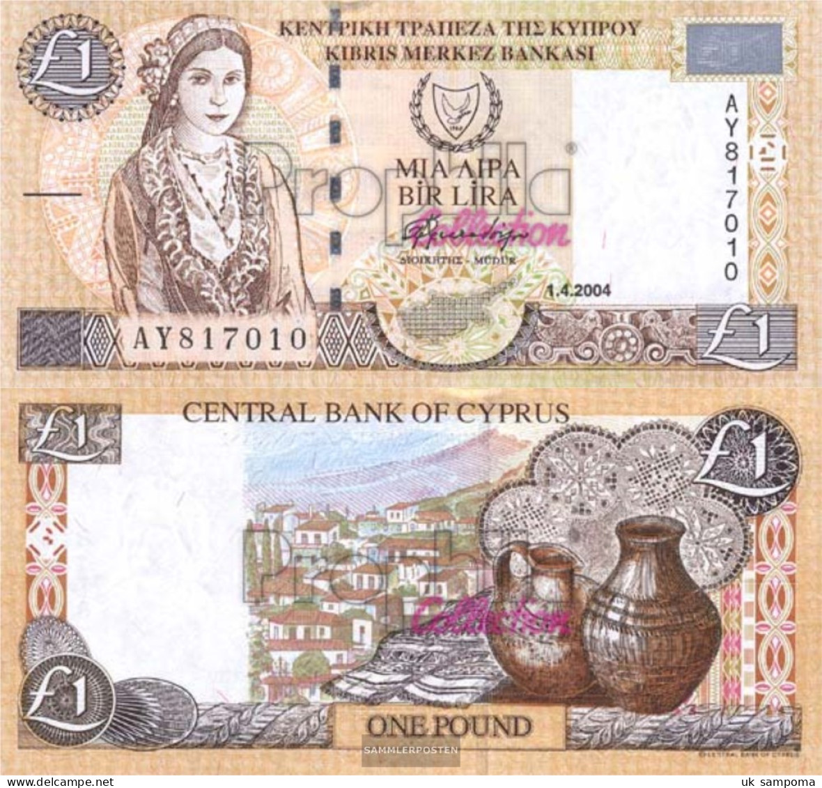 Cyprus Pick-number: 60d Uncirculated 2004 1 Pound - Zypern