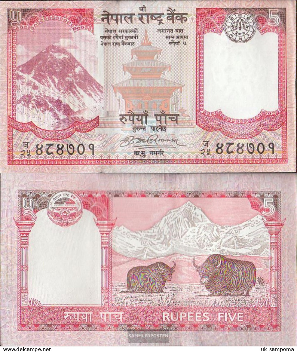 Nepal Pick-number: 60a, Signature 17 Uncirculated 2008 5 Rupees - Nepal