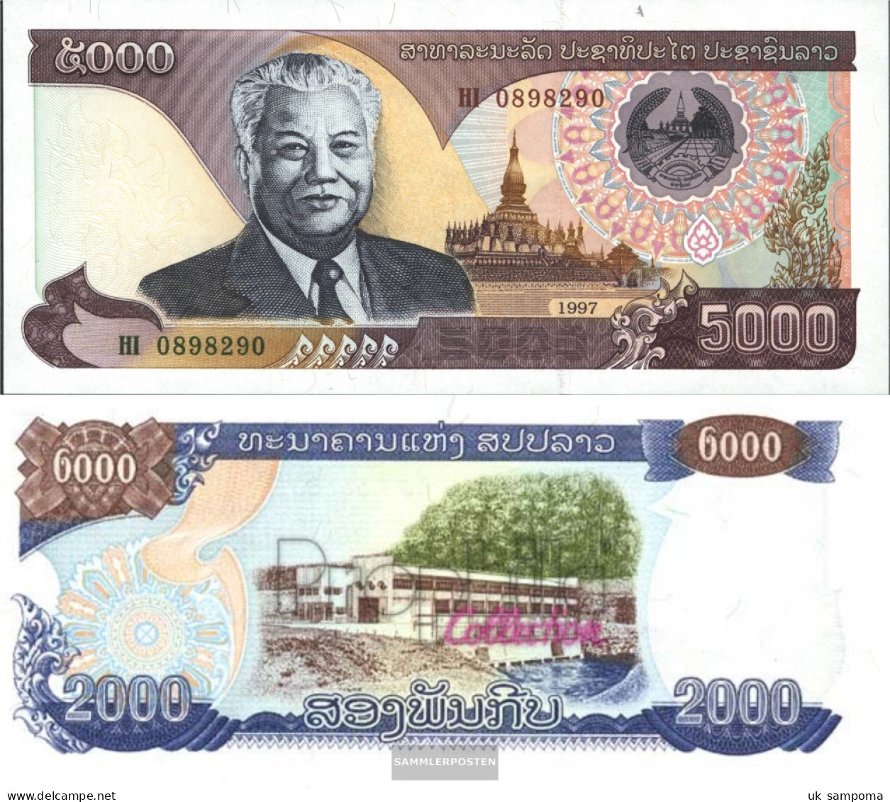 Laos Pick-number: 34a Uncirculated 1997 5.000 Kip - Laos