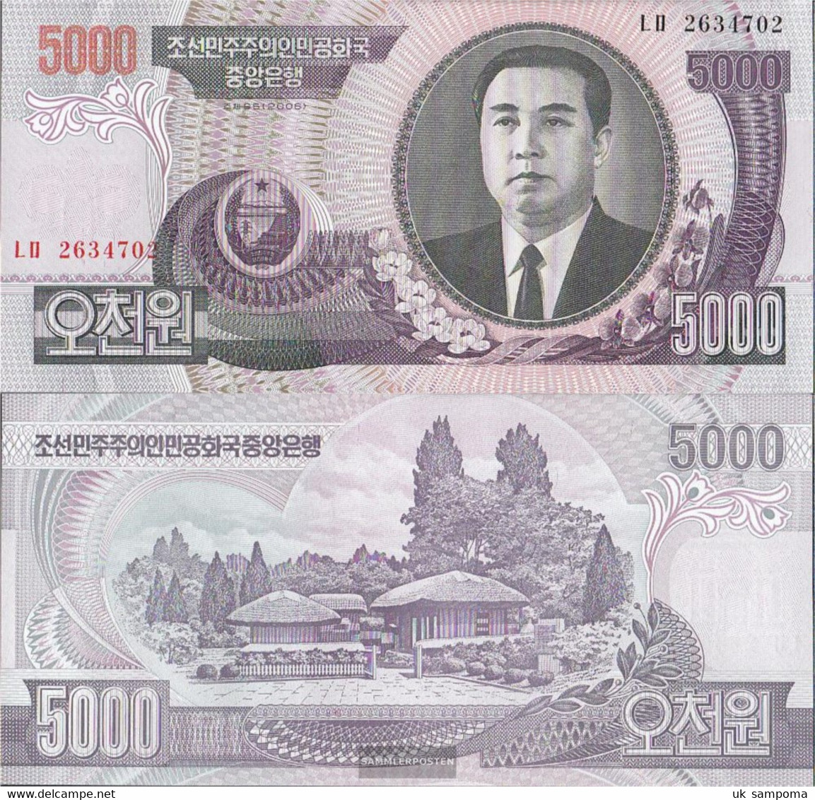 North-Korea Pick-number: 46c Uncirculated 2006 5.000 Won - Korea, North