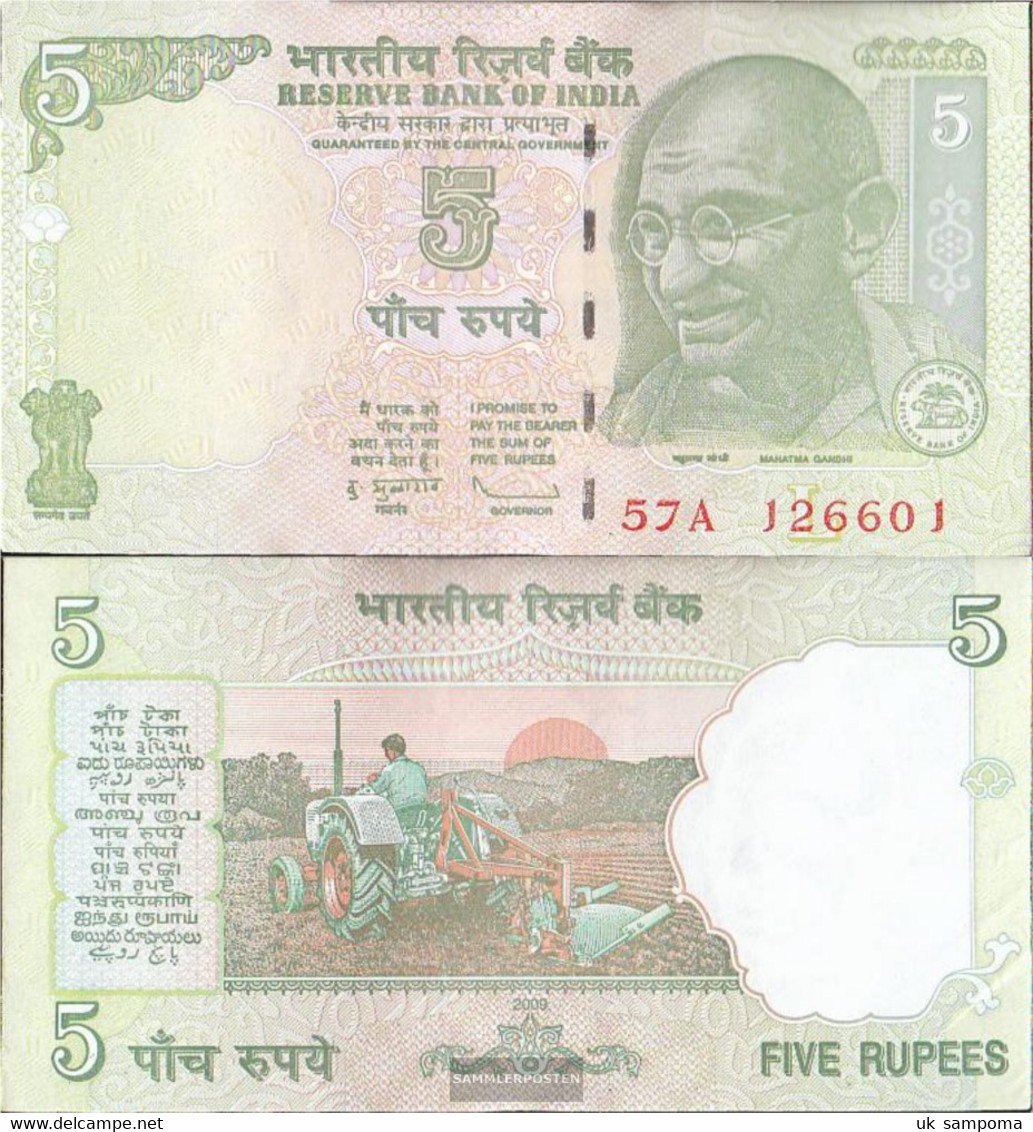 India Pick-number: 88A (2009) Letter L Uncirculated 2009 5 Rupees - India
