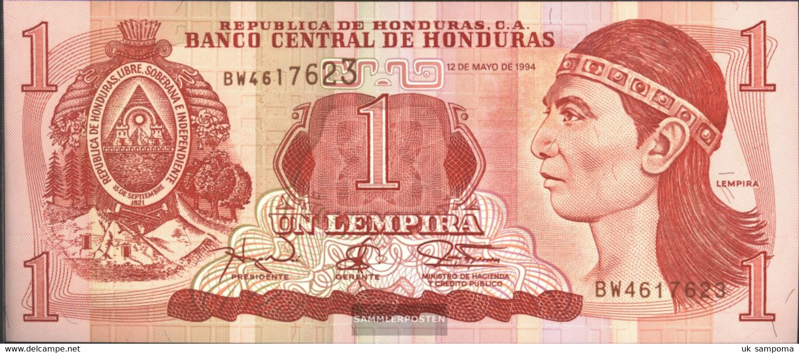 Honduras Pick-number: 76a Uncirculated 1994 1 Lempira - Honduras