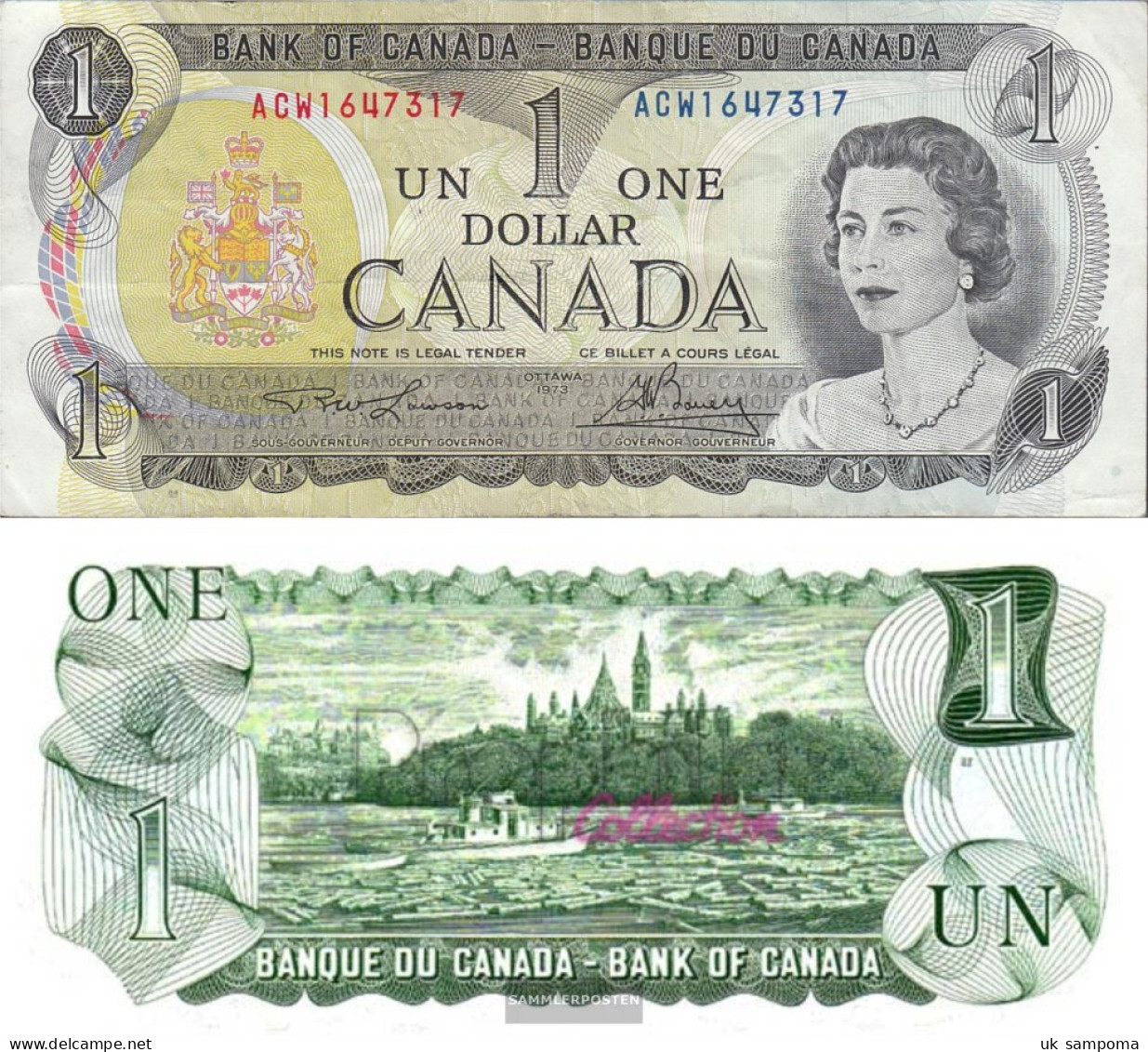 Canada Pick-number: 85a Uncirculated 1973 1 US Dollars - Canada