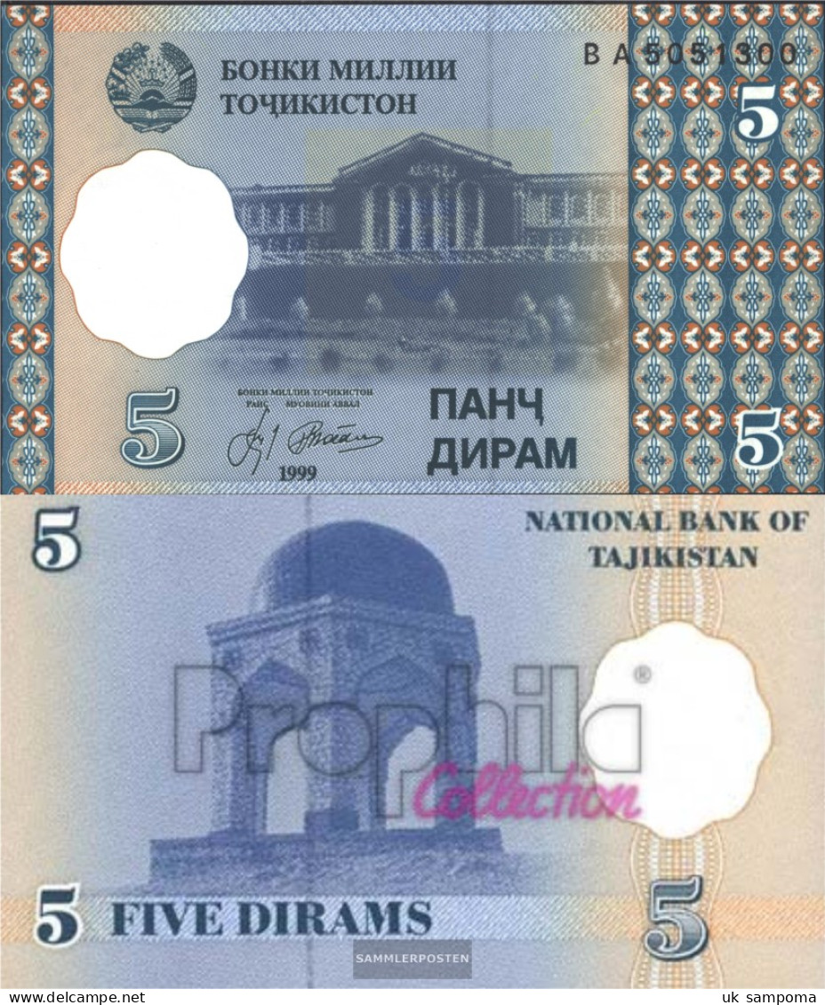 Tajikistan Pick-number: 11a Uncirculated 1999 5 Diram - Tajikistan