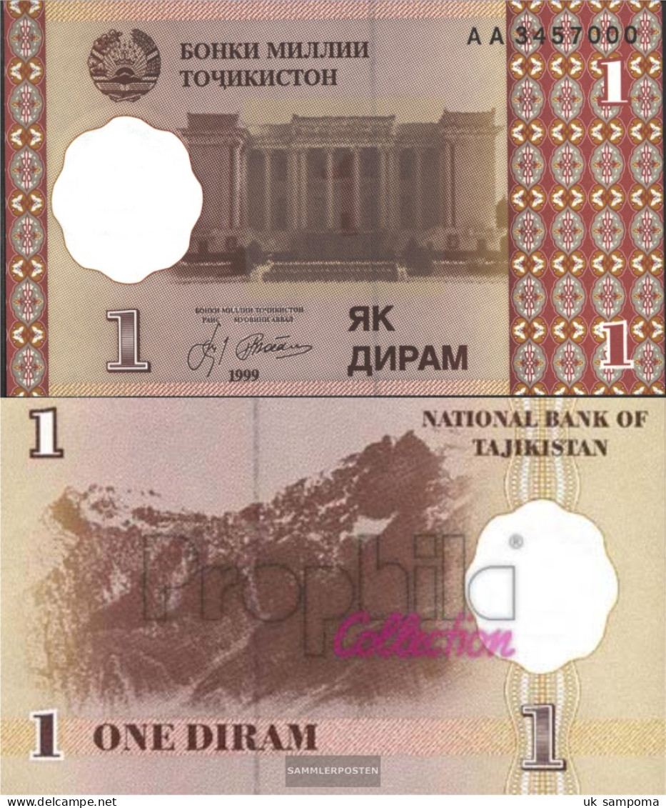 Tajikistan Pick-number: 10a Uncirculated 1999 1 Diram - Tajikistan