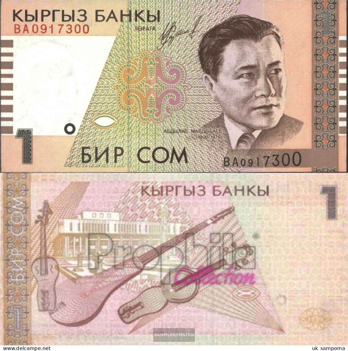 Kirgisistan Pick-number: 15a Uncirculated 1999 1 Som - Kirghizistan