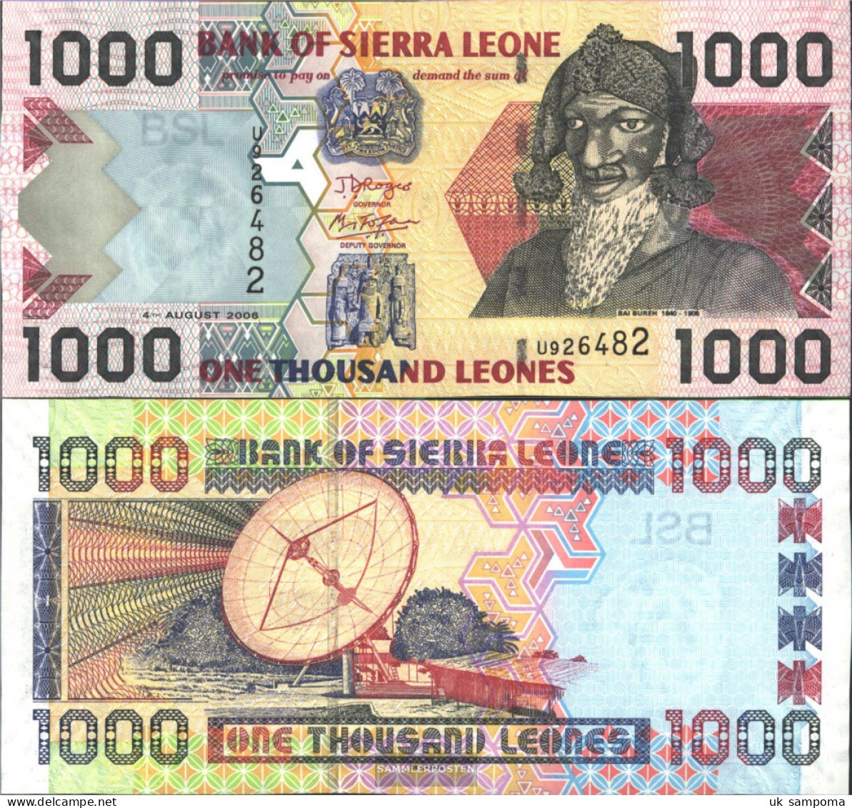 Sierra Leone Pick-number: 24c Uncirculated 2006 1.000 Leones - Sierra Leona