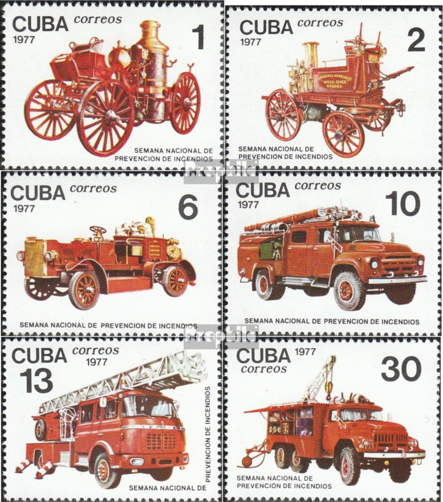 Kuba 2224-2229 (completa Edizione) MNH 1977 Fire Settimana - Unused Stamps
