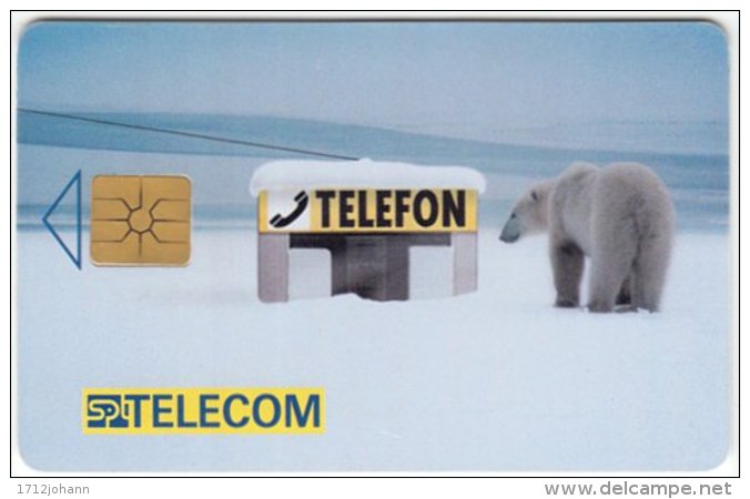 CZECH REP. C-990 Chip Telecom - Animal, Polar Bear, Communication, Phone Booth - Used - Czech Republic