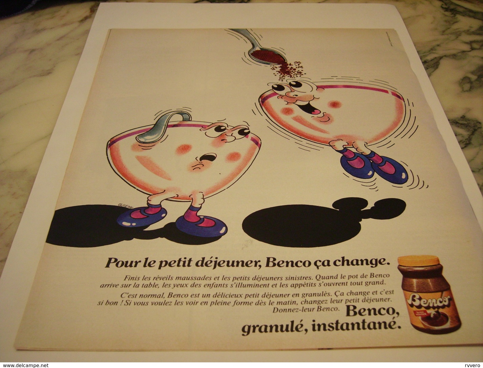 ANCIENNE AFFICHE PUBLICITE BOISSON BENCO 1977 - Affiches