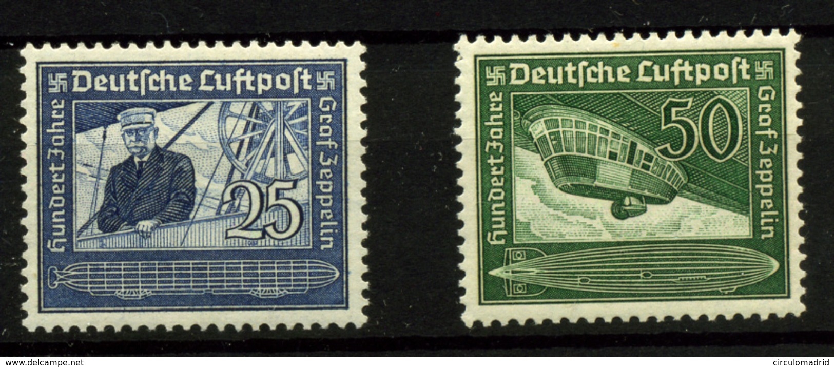 Alemania Imperio Nº 57/8 - Correo Aéreo & Zeppelin