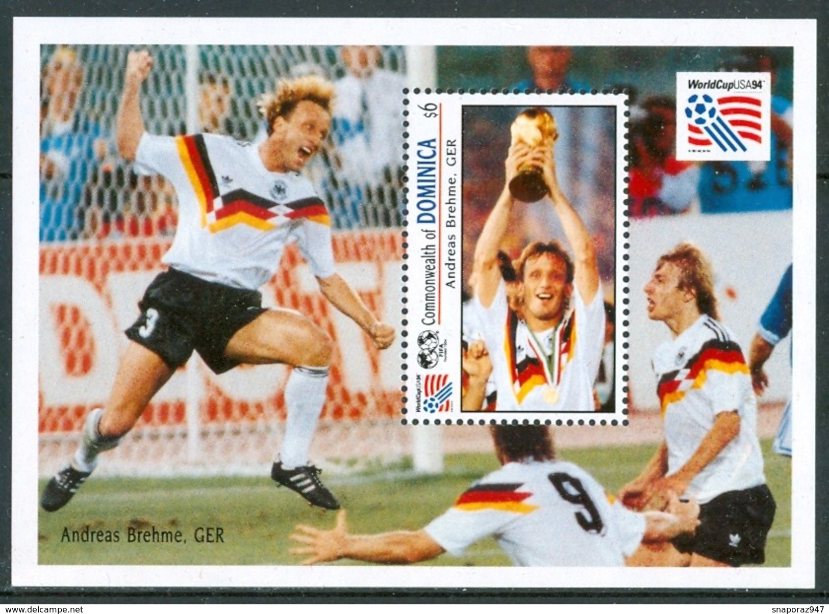 1993 Dominica "Etats Unis" Coppa Del Mondo World Cup Calcio Football Block MNH** Zz33 - 1994 – USA