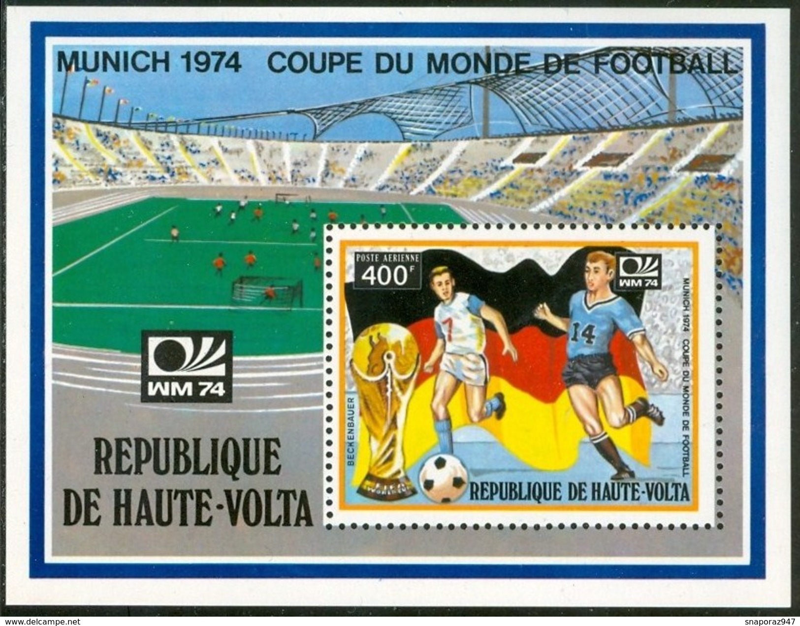 1974 Alto Volta "Munich 74" Coppa Del Mondo World Cup Calcio Football  MNH** Zz33 - 1974 – Germania Ovest