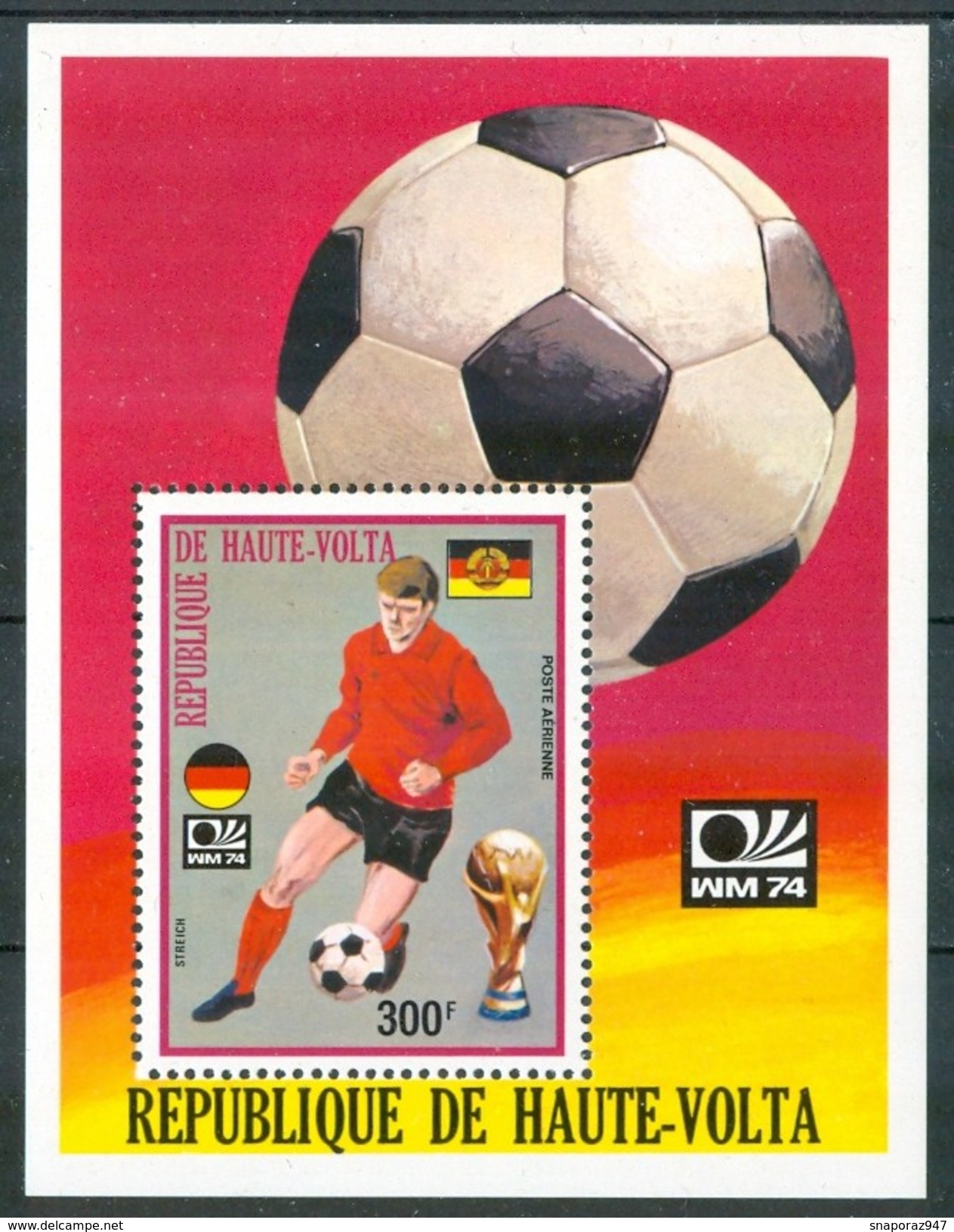 1974 Alto Volta "Munich 74" Coppa Del Mondo World Cup Calcio Football  MNH** Zz33 - 1974 – Germania Ovest