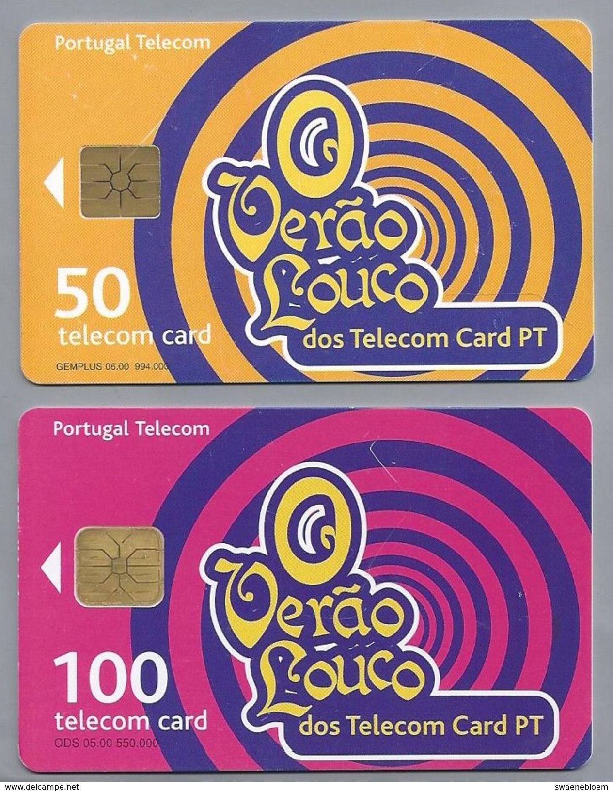 PT.- 2 X Telecom Card PT. Portugal. O Verao Louco Dos Telecom Card PT.  6 Scans - Portugal