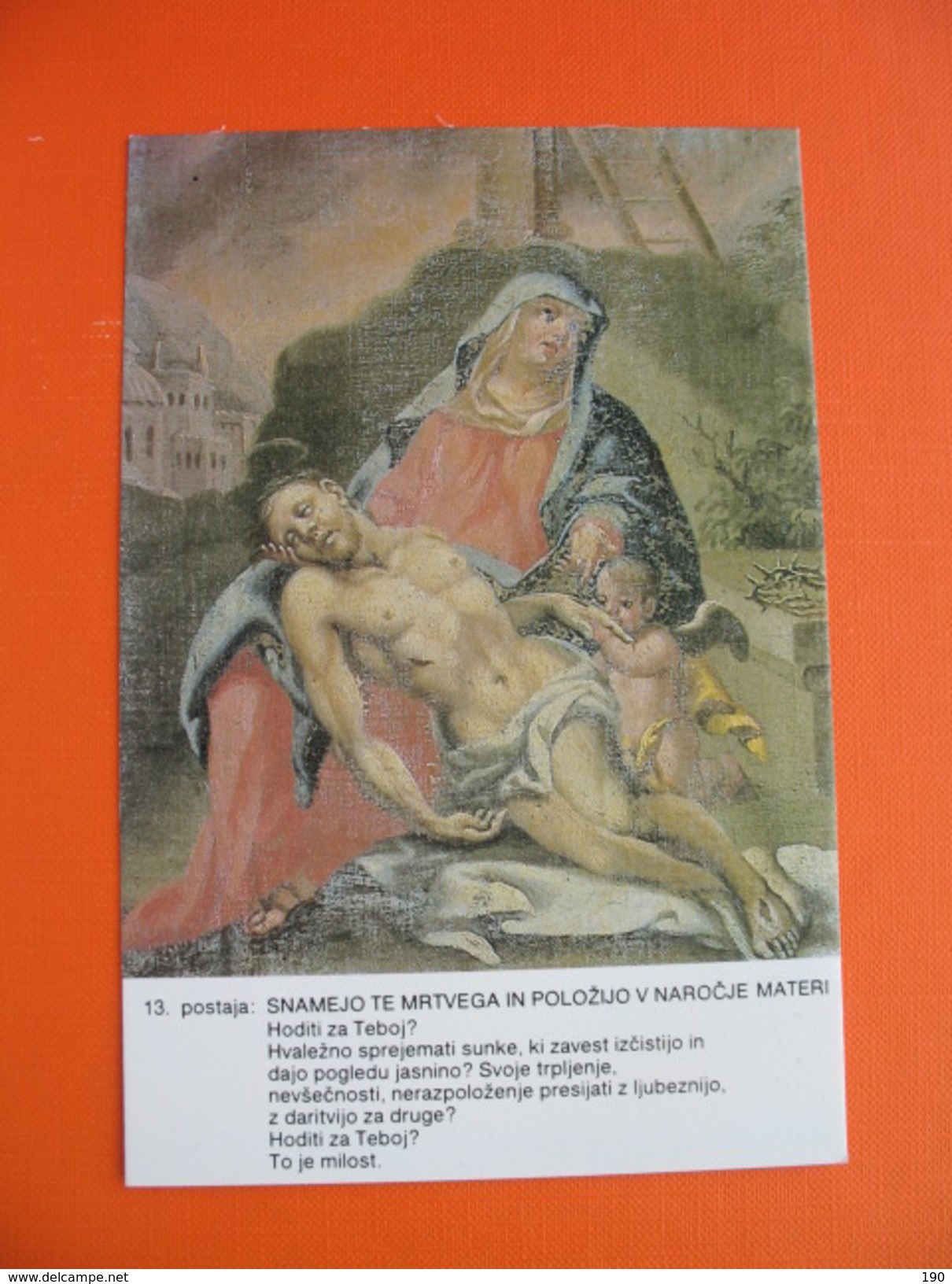 14 postcards.SVETI KRIZEV POT,neznan avtor.Cerkev sv.Jakoba Naklo,zupnija Crnomelj