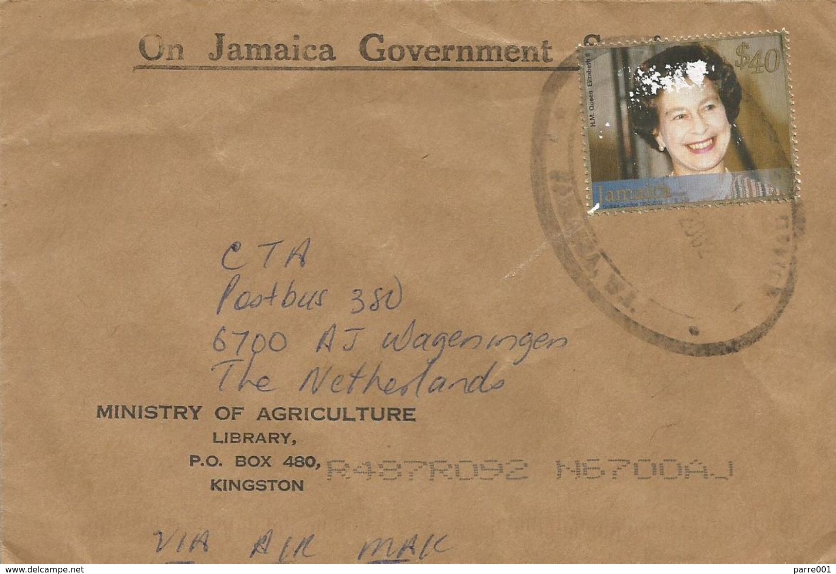 Jamaica 2002 Kingston Golden Jubilee Queen Elisabeth II $40 Official Cover - Jamaica (1962-...)