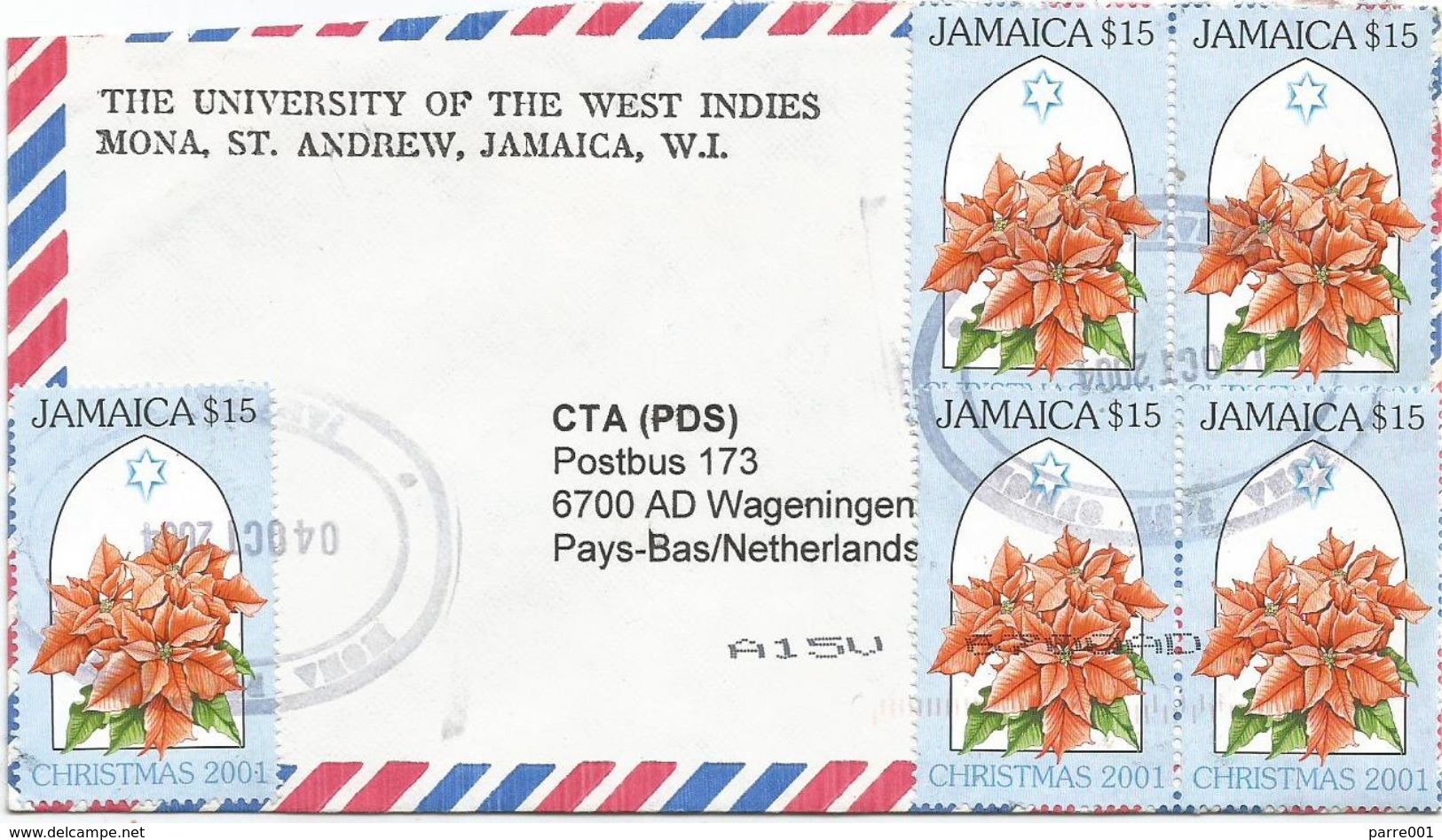 Jamaica 2004 Mona Christmas Flower $15 Cover - Jamaica (1962-...)