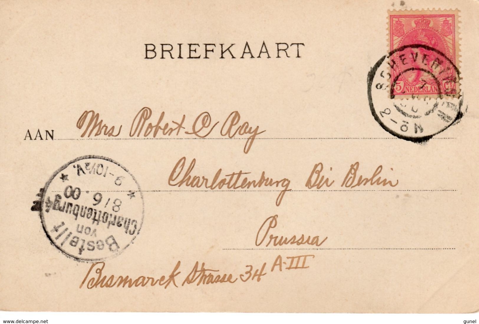 6 JUN 1900 Grootrond SCHEVENINGEN Op Ansicht Naar Charlottenburg Berlin - Brieven En Documenten