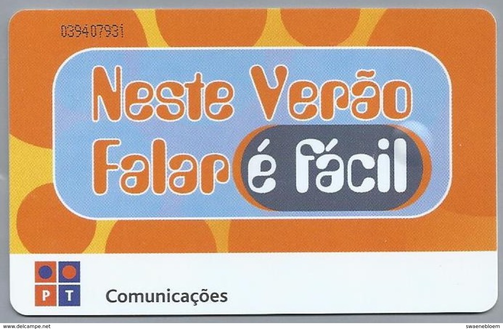 PT.- Telecom Card PT. Portugal. Neste Verao Falar /e Fácil. 2 Scans - Portugal