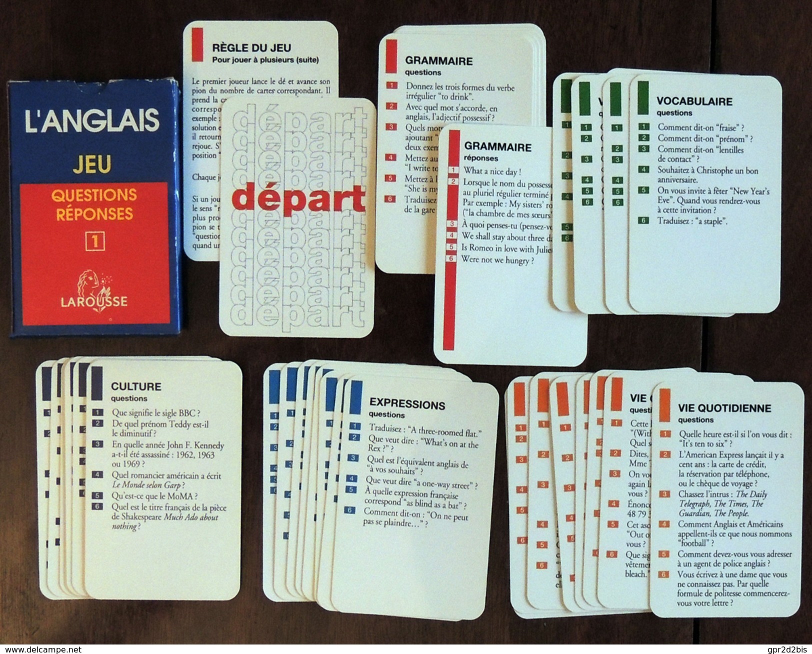 Ancien Jeu De Cartes 5 Familles Éducatif Apprentissage De L'anglais #1 LAROUSSE - Autres & Non Classés