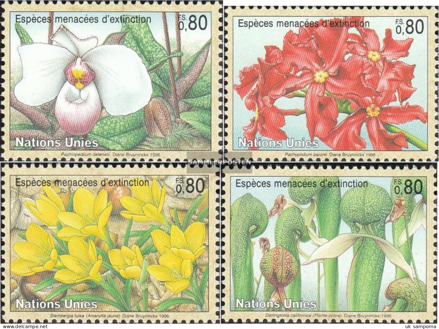 UN - Geneva 288-291 (complete Issue) Unmounted Mint / Never Hinged 1996 Affected Plants - Unused Stamps