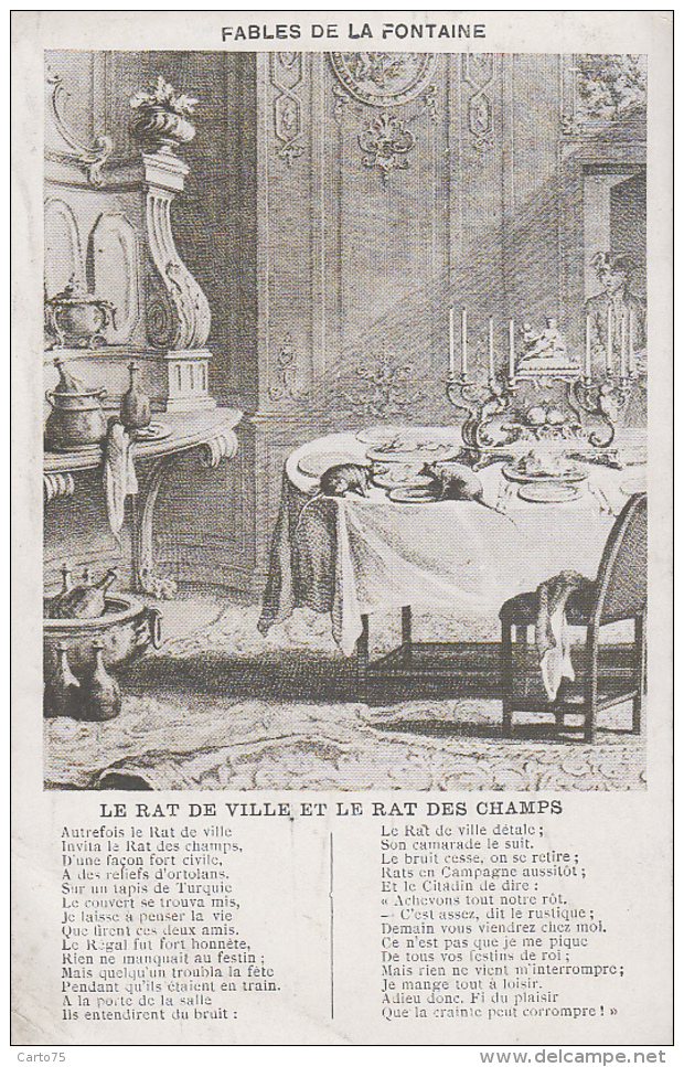 Contes Et Fables - Fables De La Fontaine - Rat Des Villes Et Rat Des Champs - Editions Quantin Paris Bd Poissonnière - Fairy Tales, Popular Stories & Legends