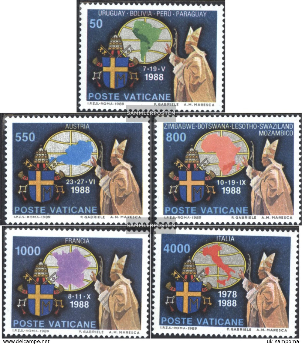 Vatikanstadt 988-992 (complete Issue) Unmounted Mint / Never Hinged 1989 Pope Travels - Unused Stamps