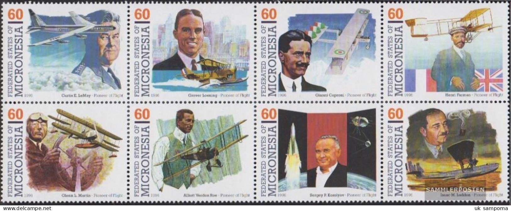 Mikronesien 514-521 Eighth Block (complete Issue) Unmounted Mint / Never Hinged 1996 Pioneers The Aviation - Micronesia