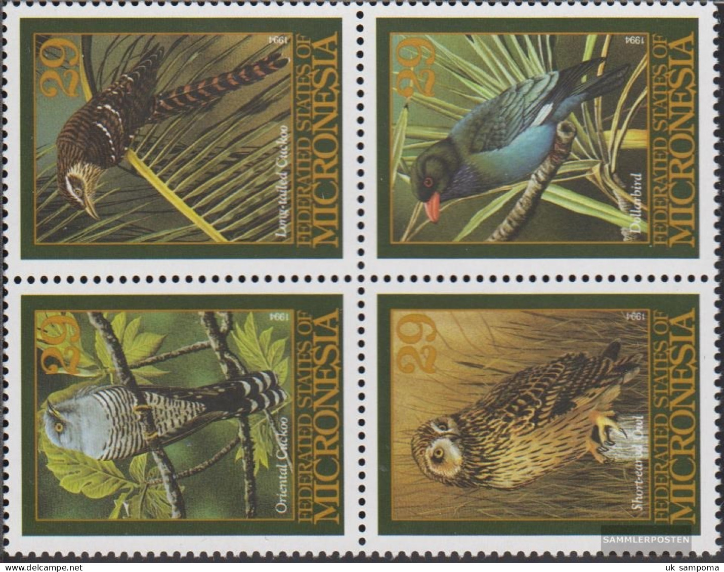 Mikronesien 391-394 Block Of Four (complete Issue) Unmounted Mint / Never Hinged 1994 Birds - Micronesia