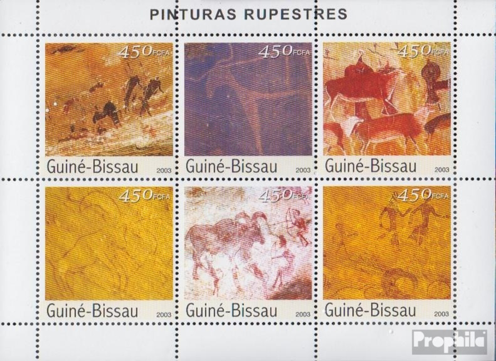 Guinea-Bissau 2489-2494 Kleinbogen (kompl.Ausg.) Postfrisch 2003 Wandmalereien - Guinea-Bissau