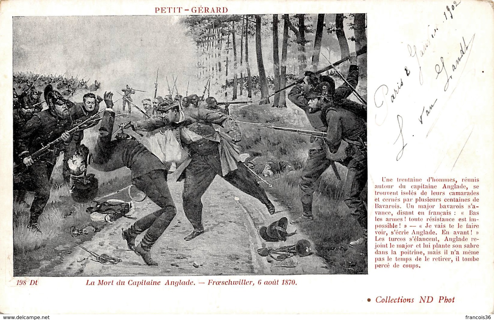 (67) La Mort Du Capitaine Anglade - Froeschwiller 6 Août 1870 - Illustration Militaire Militaria - Andere & Zonder Classificatie