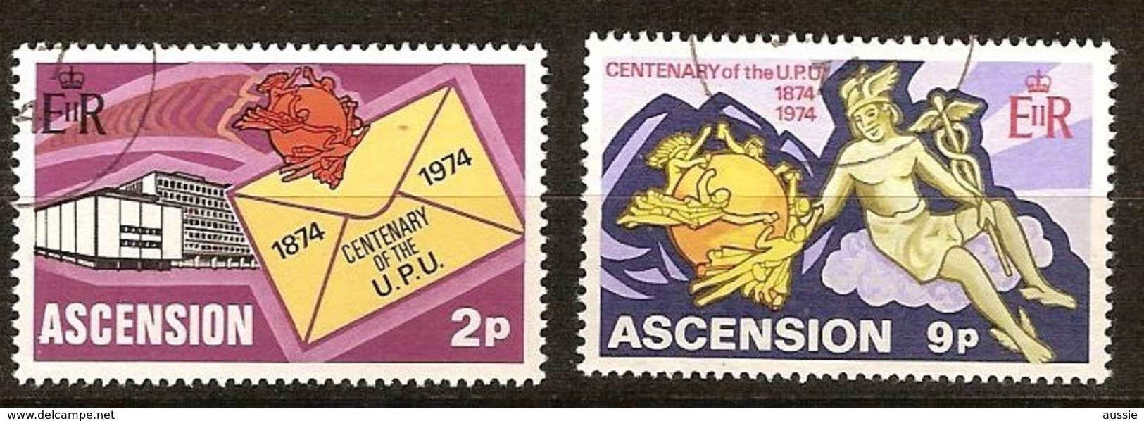 Ascension 1974 Yvertn° 180-81 (°) Oblitéré Used  U.P.U. Cote 1,50 Euro - Ascensione