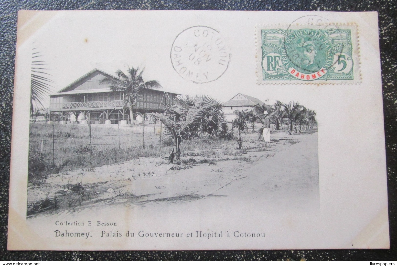 Dahomey Benin Palais Gouverneur Et Hopital Cotonou  Cpa Timbrée - Benin