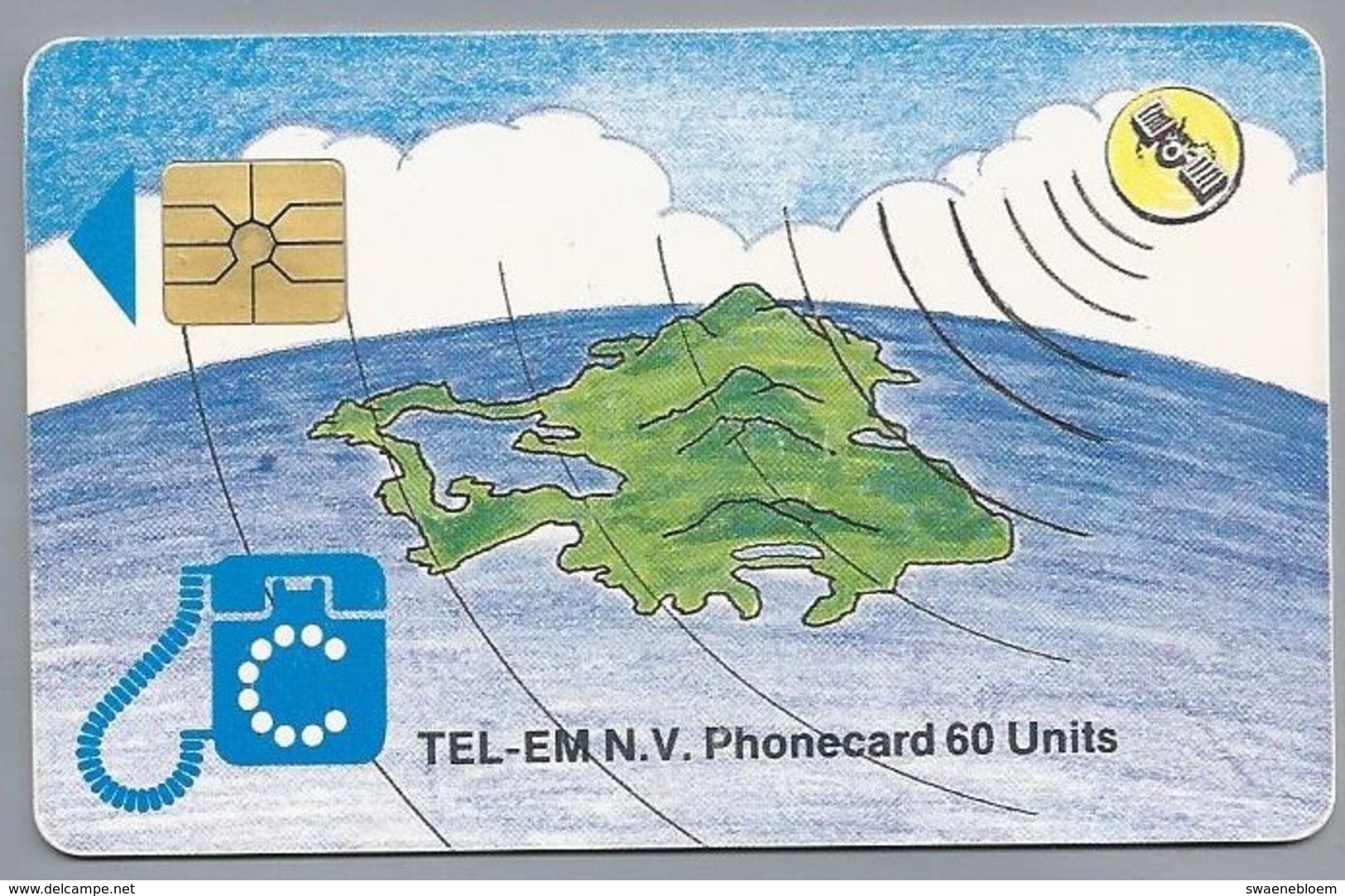 Telefoonkaart. TEL-EM N.V. - PHONECARD. 60 Units.  2 Scans - Antilles (Neérlandaises)