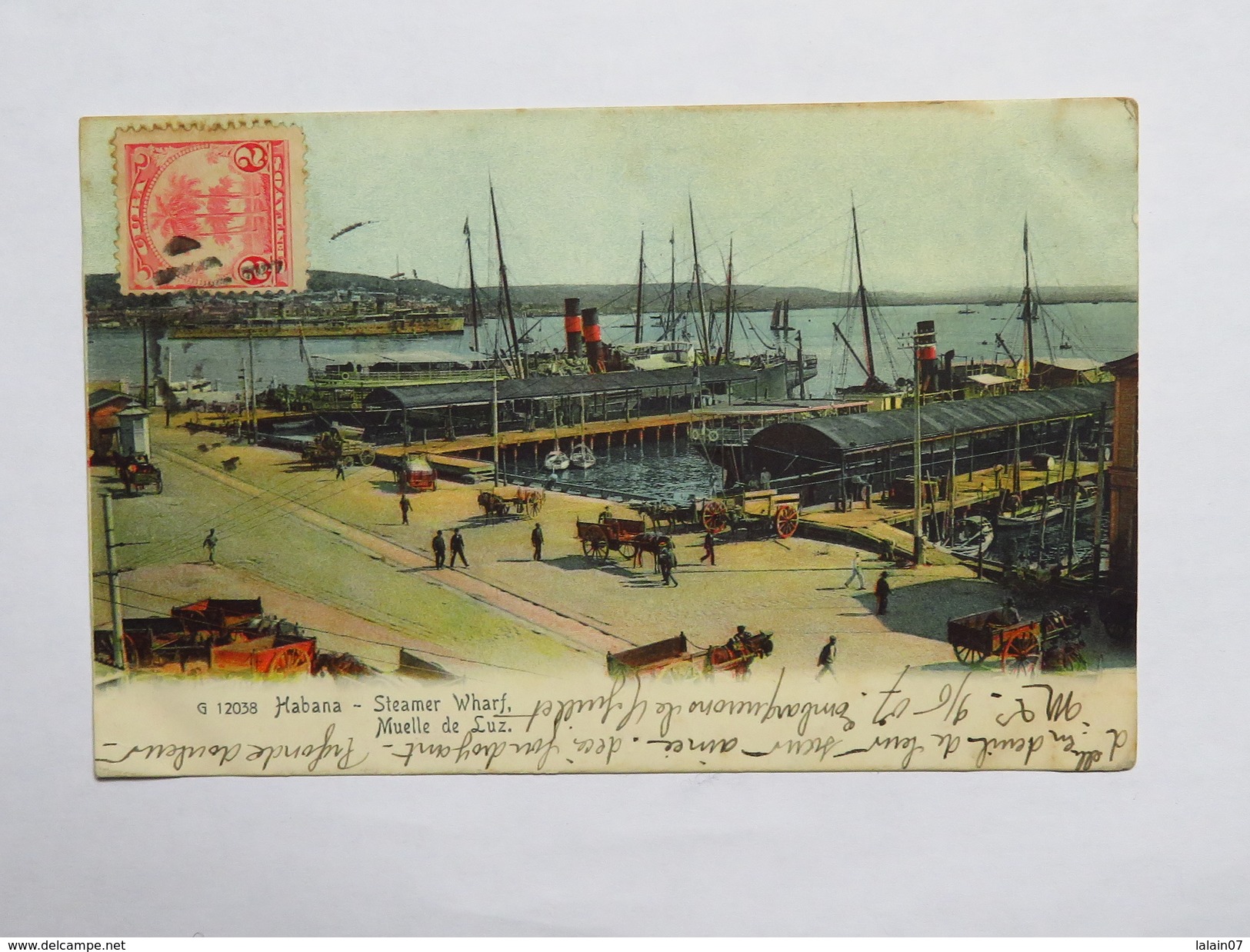 C.P.A. CUBA : HABANA Steamer Wharf , Muelle De Luz, Stamp 1907 - Cuba