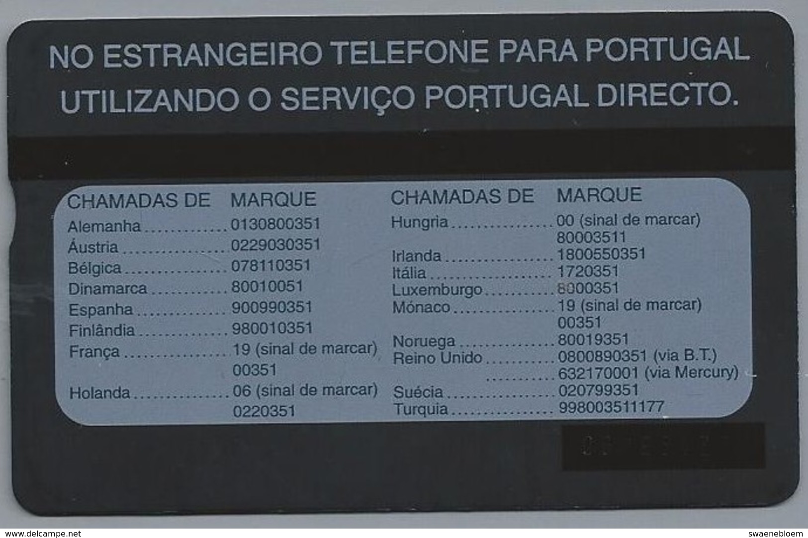 PT.- Telecomcard. Portugal Telecom. CREDIFONE. PORTUGAL DIRECTO. Ligua Para Portugal, A Cobrar Em Portugal, .... 2 Scans - Portugal