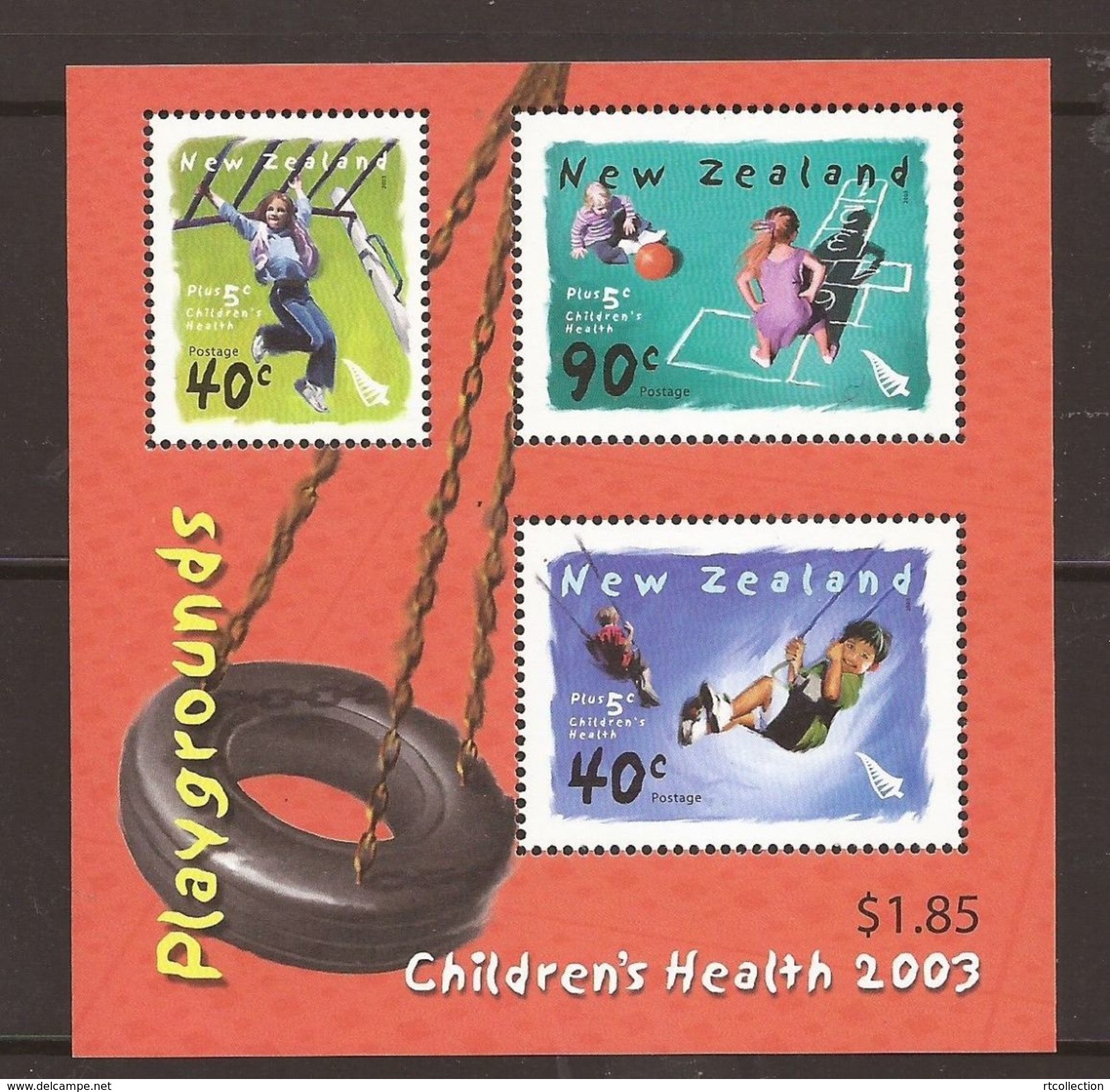 New Zealand 2003 Children's Health Child Playgrounds Games Childhood Children Playing Game S/S Stamps MNH - Blocks & Sheetlets