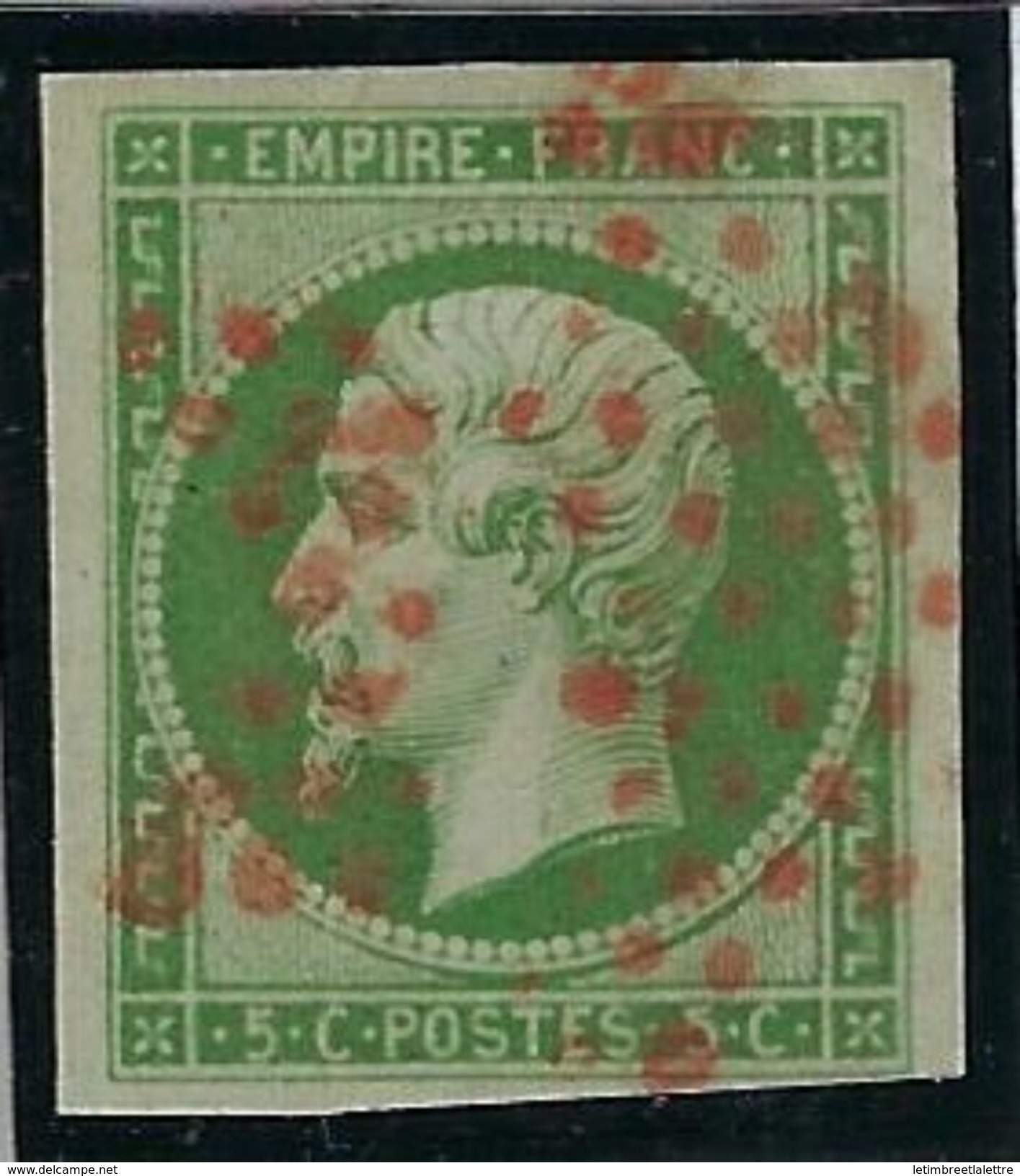 France N° 12 Oblitéré étoile Rouge RARE - 1853-1860 Napoleon III