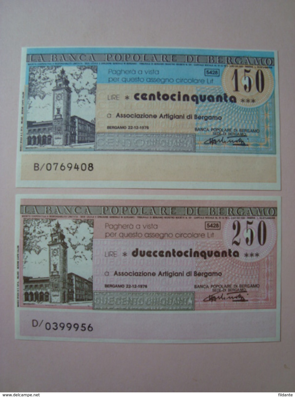 REPUBBLICA ITALIANA 1975-1978 COLLEZIONE DI N. 18 MINIASSEGNI FIOR DI STAMPA LOTTO 2 - [10] Checks And Mini-checks