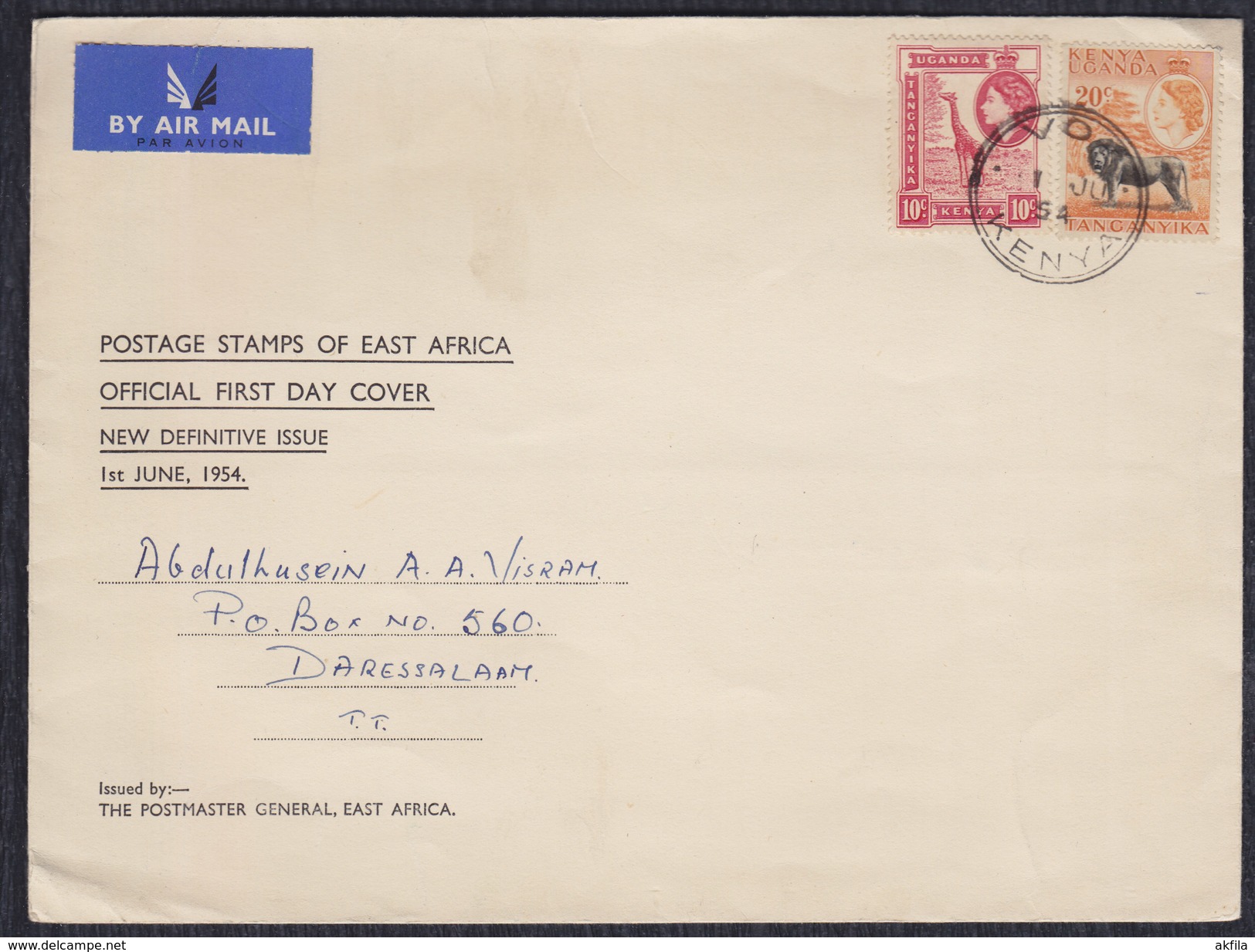 Kenya Air Mail Letter Sent To Dar Es Salaam - Kenya (1963-...)